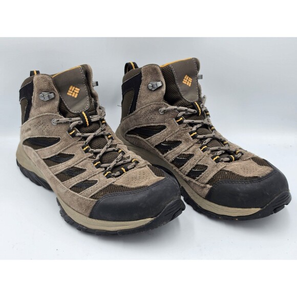 Mens Columbia Crestwood Mid Waterproof Hiking Brown Boots BM5371-231 Size 9.5 main image 3